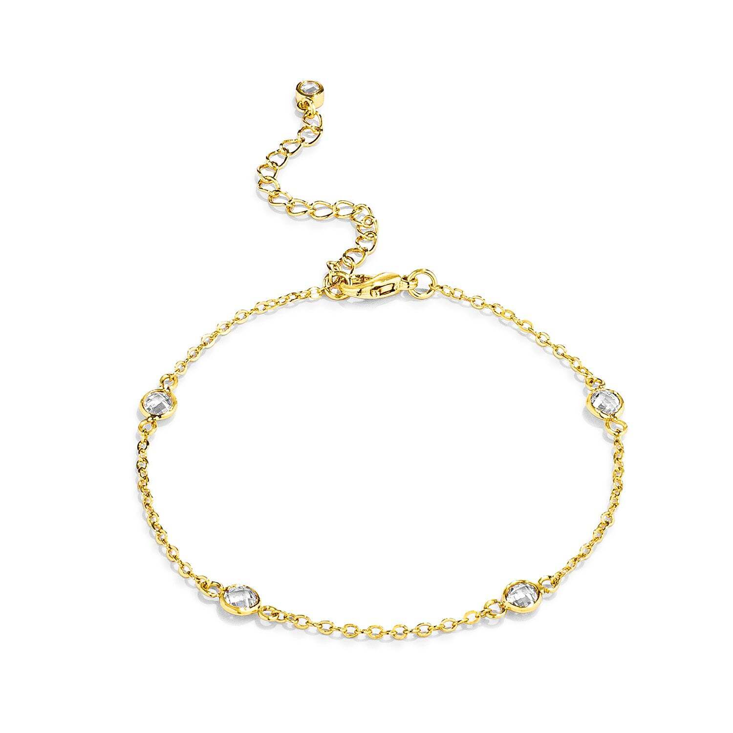 1ct Gold Plated Clear Cz Round Bezel Saturn
